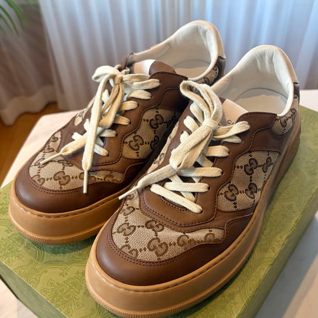 구찌 GG 레더 스니커즈 270사이즈 (실착1회)