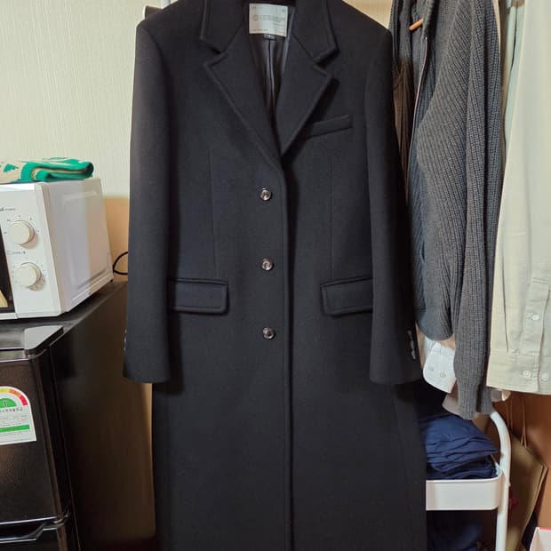 벨리에 버티컬 싱글 코트 - 솔리드 블랙