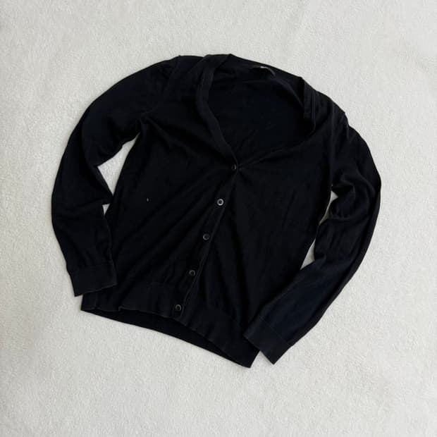 M 유니클로 코튼 V넥 가디건 0324T