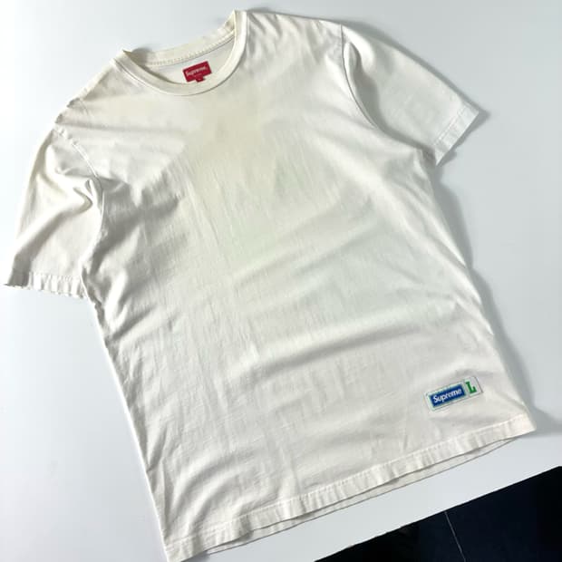 Supreme 슈프림 어슬레틱 라벨 화이트 반팔티셔츠