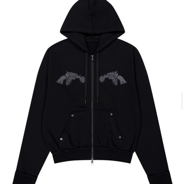 아캄 Gun Wappen Zip-Up Hoodie (Black)