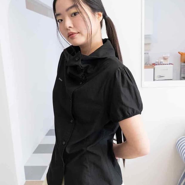온스카 drape collar blouse 