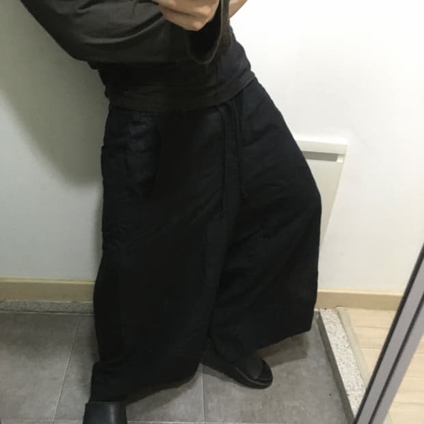 요지 야마모토 와이드 사루엘 배기팬츠