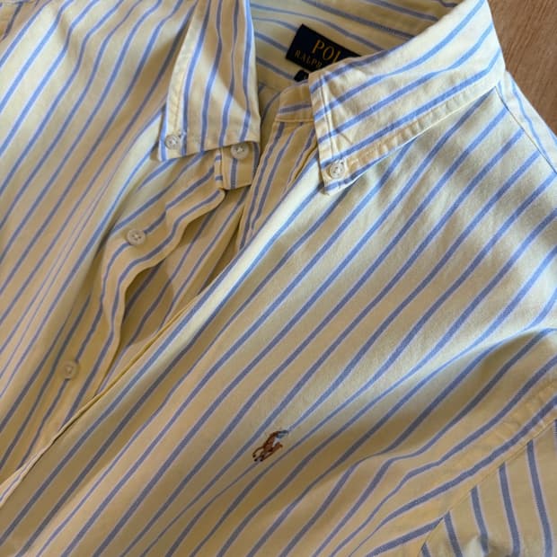 폴로 랄프로렌 클래식핏 스트라이프 셔츠 옐로우 L