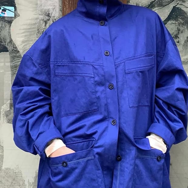 에토스 블루 셔츠 자켓