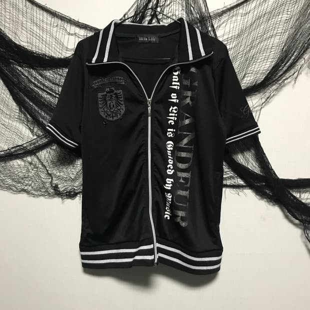 00s punk mood glitter printing halfsleev