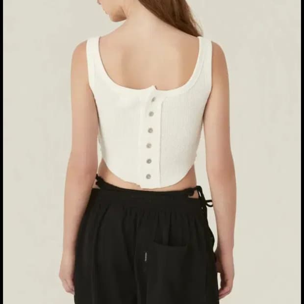 쓰리타임즈 corset top 코르셋 탑 나시 아이보리 S