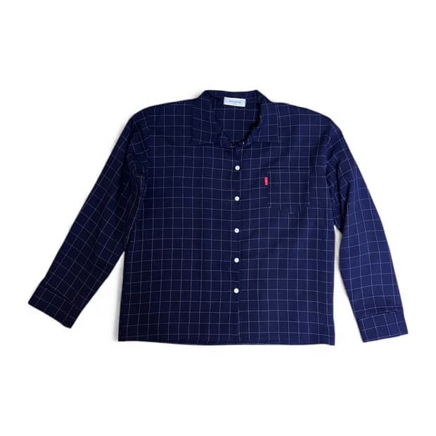 네이비 체크 셔츠