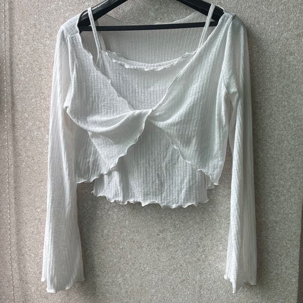 레이어드 나시 골지 꼬임 티 set