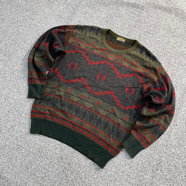 M 인터메조 기하학패턴 니트 스웨터 0320M