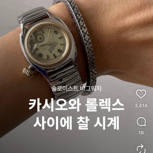 솔로이스트 바그워치 베이지 32mm 새상품