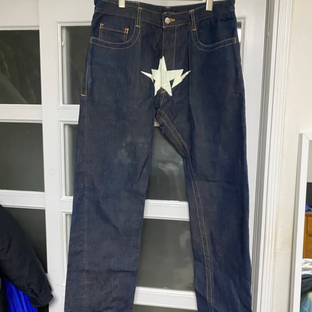 OG 니고 베이프 프론트 스타 셀비지 데님