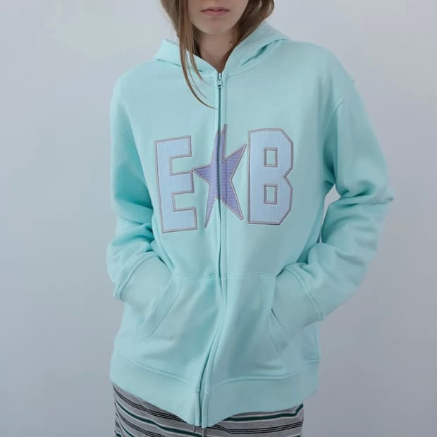 엔조블루스 와플 패치 집업 후디 (SKY)