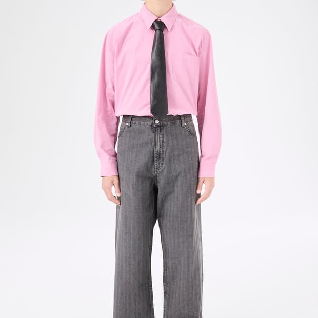 vast cut grey torino stripe denim