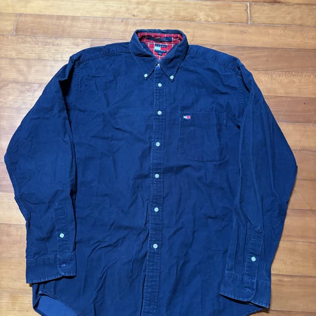 tommy hilfiger corduroy navy shirts xl 