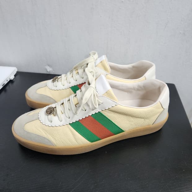 구찌 G74 웹로우탑 스니커즈 8(270) 오트밀