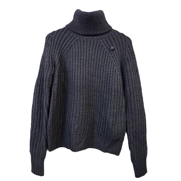 G-STAR네이비 꽈배기 폴라 니트(s)