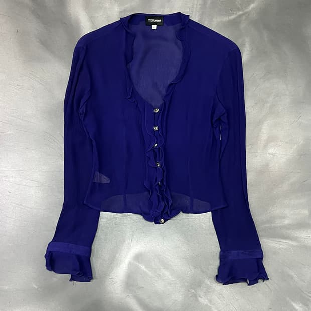  조르지오 아르마니 프릴 실크 블라우스 y15999