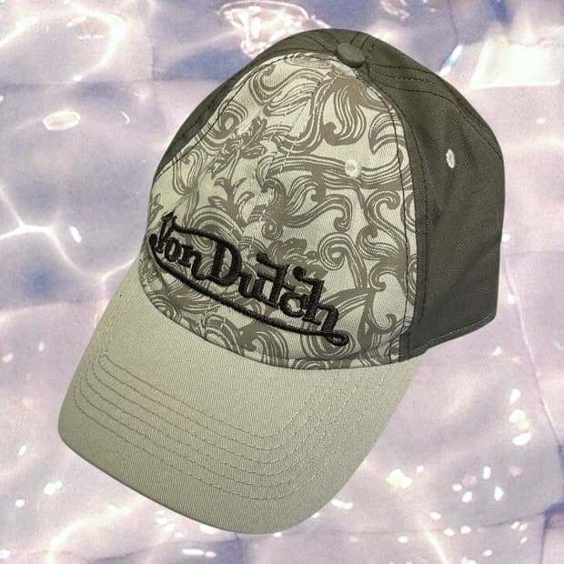 본더치 빈티지 볼캡 모자 y2k 페이즐리 패턴 브라운