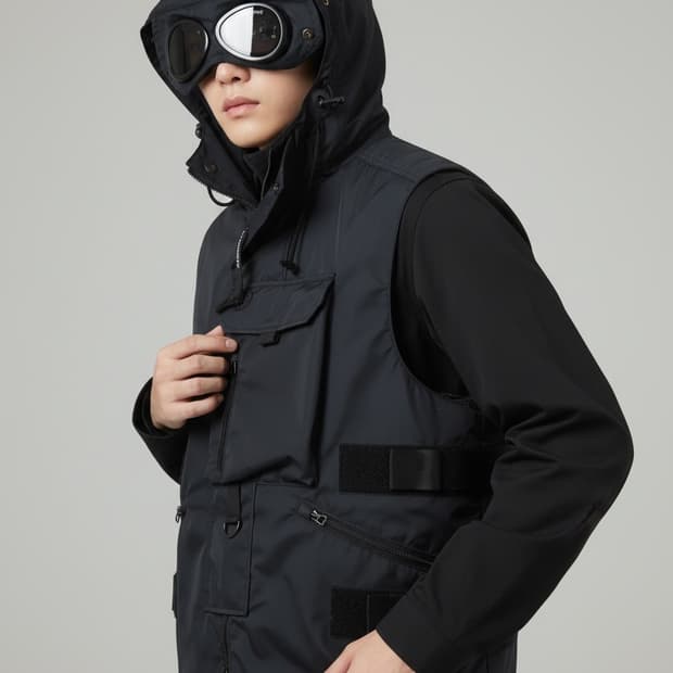 준야 와타나베 꼼데가르송 x CP 컴퍼니 패딩 페널베스트