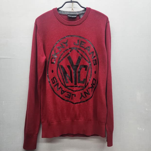 DKNY진스 빈티지 디자인 코튼 니트 S(M)