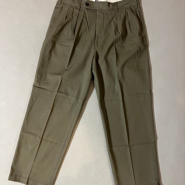 무료배송 - 1회착용 유니클로 U 투턱 와이드팬츠(올리브) 36