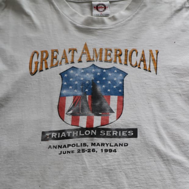 90s MADE IN USA 싱글스티치 빈티지 성조기 티셔츠 L