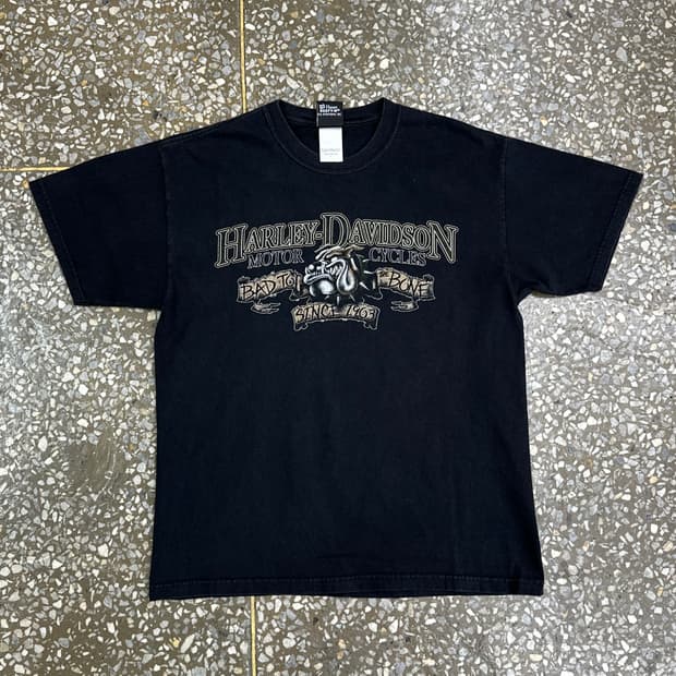 00s USA 할리데이비슨 불독 티셔츠 L
