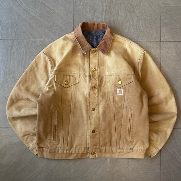 칼하트 정품 브라운 진 트러커 자켓