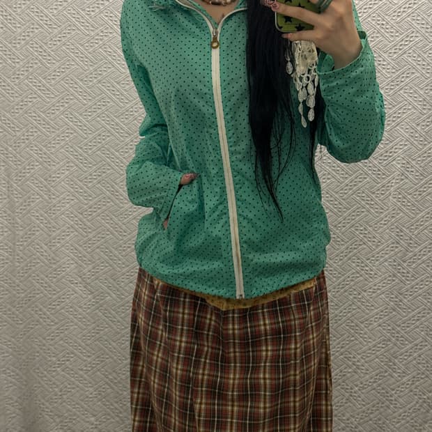 뉴발란스 키치 민트코어 도트 땡땡이 바람막이 자켓 K0303