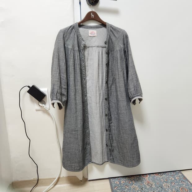 회색 데님 7부 원피스 