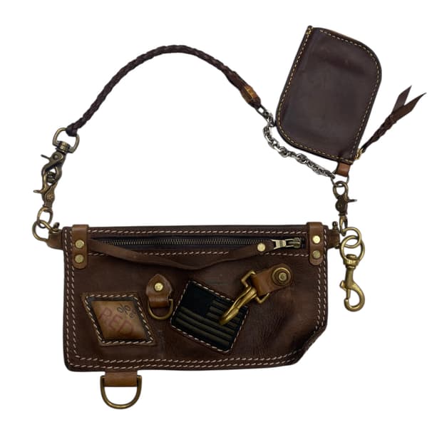 가죽 빈티지 웨스턴 웨이스트백 브라운