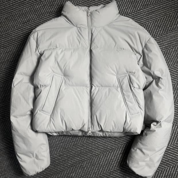 코드그라피 우먼스 덕 다운 푸퍼 크롭 패딩 그레이y 5375