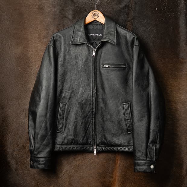 [L] 도프제이슨 워시드 카우하이드 레더자켓 블랙 