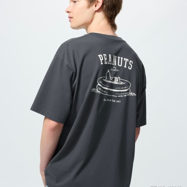 [4XL] 유니클로 PEANUTS UT 그래픽 티셔츠 다크그레이