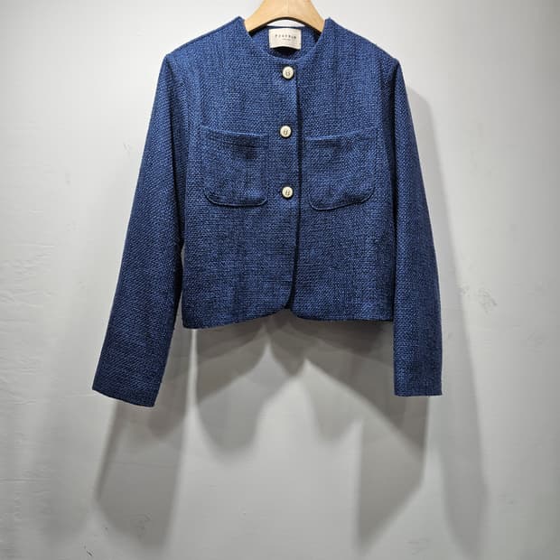 블루 트위드 자켓 