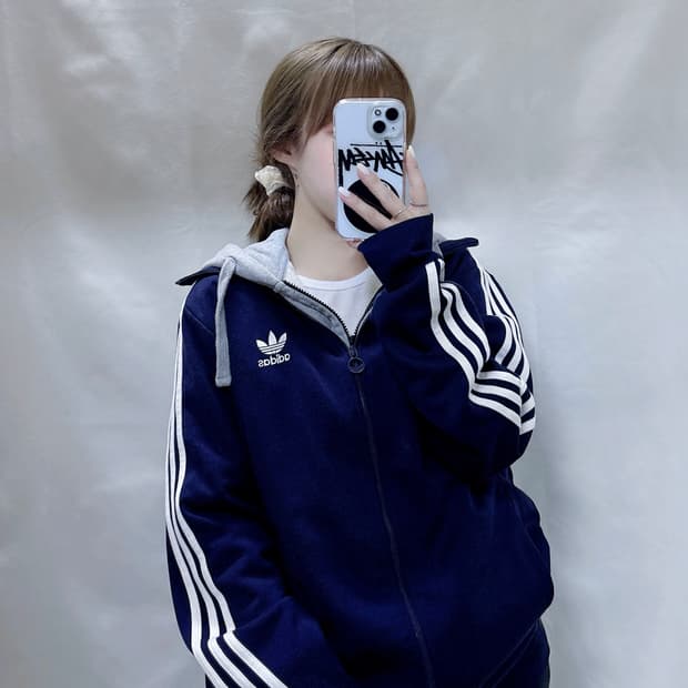 아디다스 네이비 유로파 삼선 트랙탑 