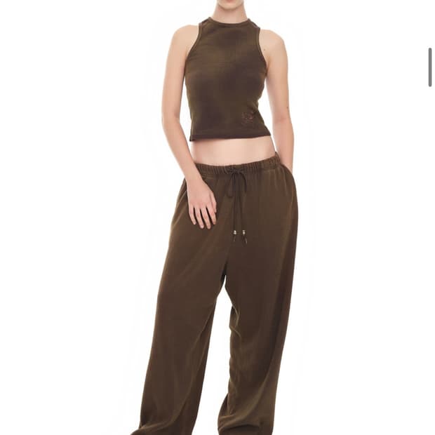 투머치택스 웨스턴 비즈 와플 팬츠 워시드 브라운