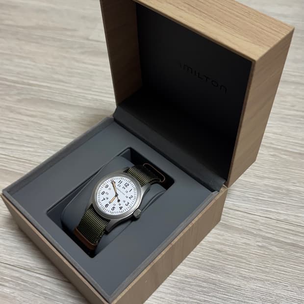 해밀턴 카키필드 메카니컬 화이트 흰판 38mm