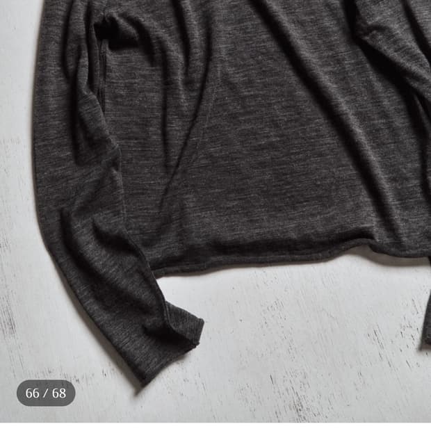 모노프리베 울 텍스쳐 롱슬리브 (차콜 1사이즈)