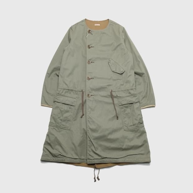 collarless fishtail coat