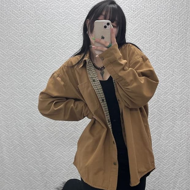 자라 빈티지 컨트리 플란넬체크 워크 셔츠 자켓 M C08943