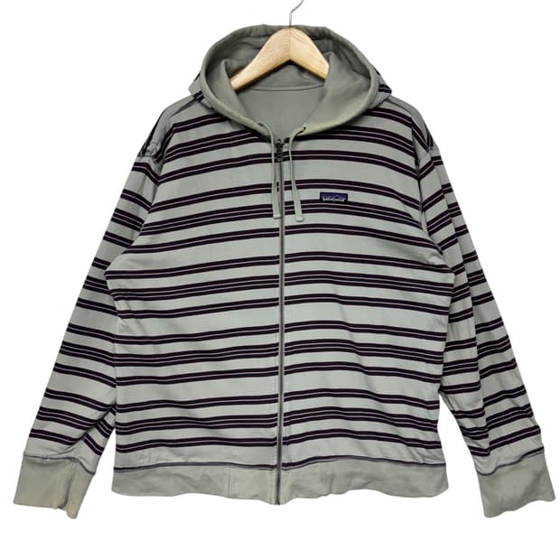 파타고니아 리버시블 스트라이프 후드집업