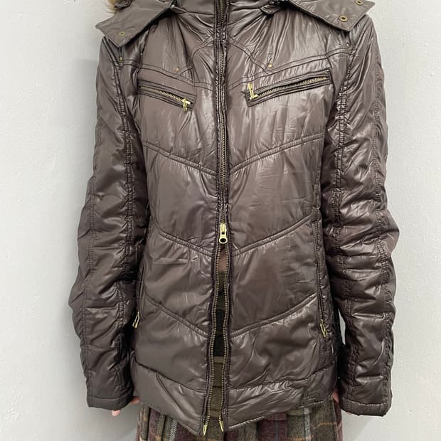 y2k 브라운 투웨이 패딩 자켓 