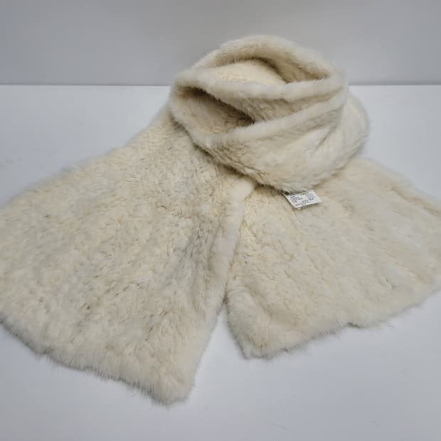 진도 끌레베 밍크 머플러 / 폭 18/30  총장 182 아이보리
