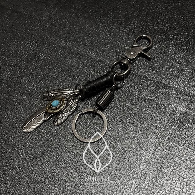 🌗 Turquoise feather keyring / 터키석 깃털 키링