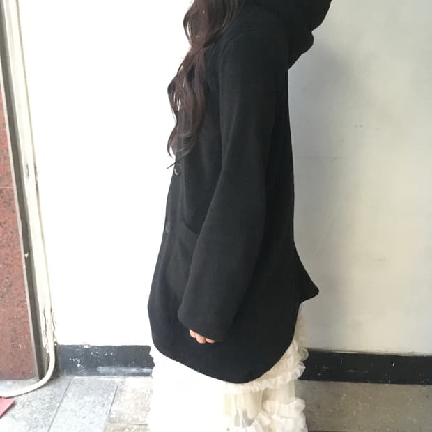 Gomme 고무 드레이프 후드 코트