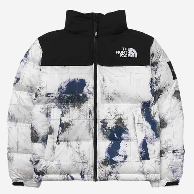노스페이스 화이트 라벨 노벨티 눕시 다운 자켓 프린트 화이트 샌드