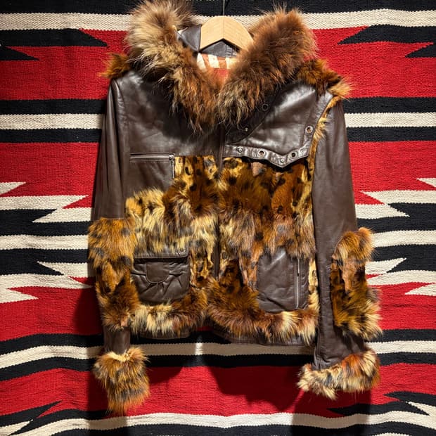 Leopard fur hood jacket / 레오파드 퍼 후드 재킷