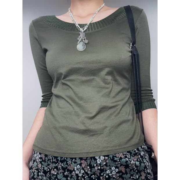 빈티지 카키 반팔